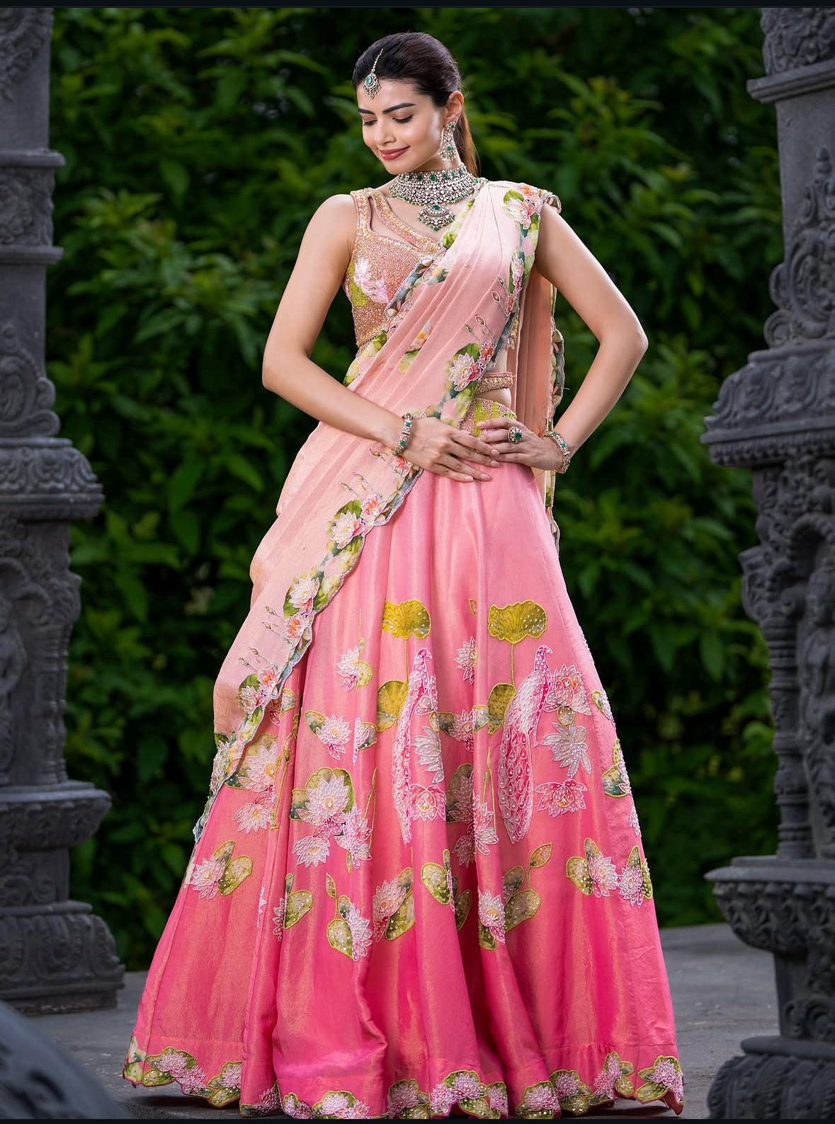 Padma Mayur Tissue Lehenga