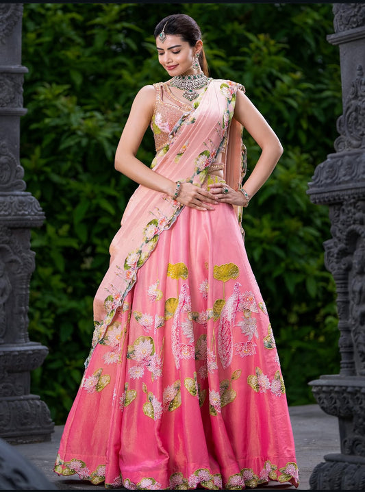 Padma Mayur Tissue Lehenga